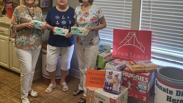Beta Sigma Phi donates diapers to Junior League
